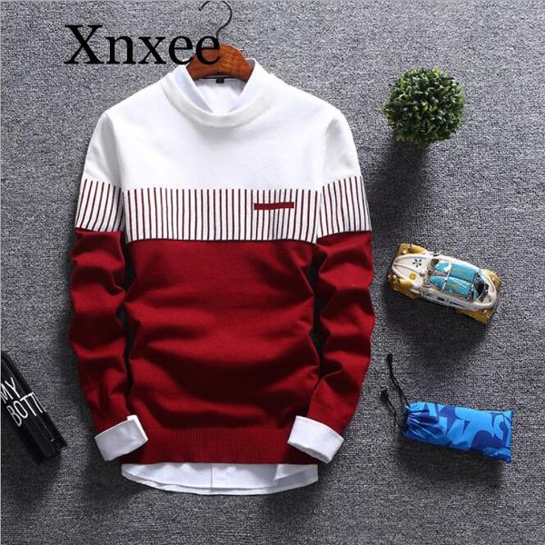 autumn winter new streetwear fashion stitching men's sweaters male knitwear warm korean slim round collar men pullovers wool, White;black
autumn winter new streetwear fashion stitching men's sweaters male knitwear warm korean slim round collar men pullovers wool, White;black