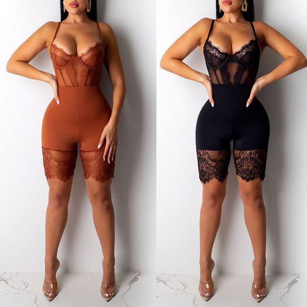 women spaghetti strap perspective lace patchwork zipper nightclub rompers jumpsuit tc21, Black;white
women spaghetti strap perspective lace patchwork zipper nightclub rompers jumpsuit tc21, Black;white