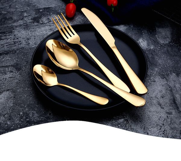 gold silver stainless steel flatware set food grade silverware cutlery set utensils include knife fork spoon
gold silver stainless steel flatware set food grade silverware cutlery set utensils include knife fork spoon