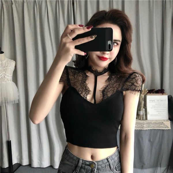 summer new lace halter camisole european and american sweet short small fragrance womens fashion, Black;white
summer new lace halter camisole european and american sweet short small fragrance womens fashion, Black;white