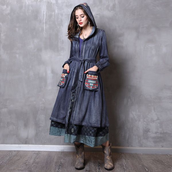 2020 autumn new cowboy loose long coat vintage denim windbreake plus size woman clothes boho overcoat jeans jacket trench coats, Tan;black
2020 autumn new cowboy loose long coat vintage denim windbreake plus size woman clothes boho overcoat jeans jacket trench coats, Tan;black