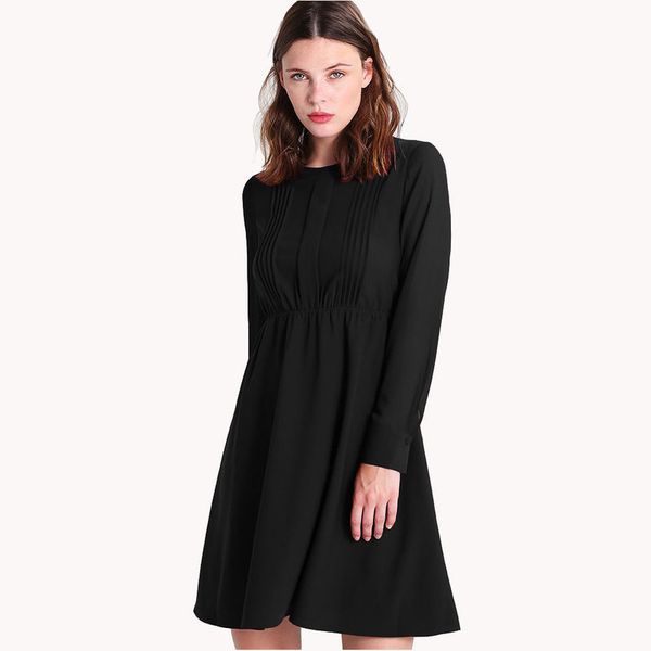 womens designer autumn long sleeve chiffon stitching elastic waist a swing dressq0lz, Black;gray
womens designer autumn long sleeve chiffon stitching elastic waist a swing dressq0lz, Black;gray
