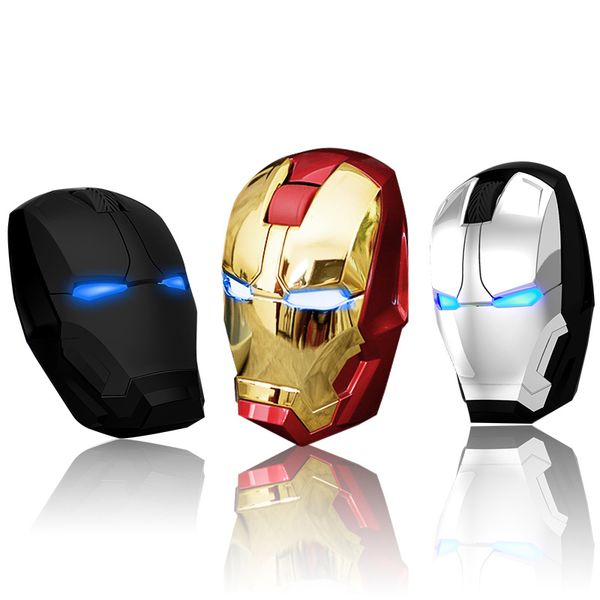 

Iron Man Mouse Беспроводная мышь Gaming Mouse Gamer Компьютер Кнопка мыши Silent Click 800/1200 / 1600DPI Регу