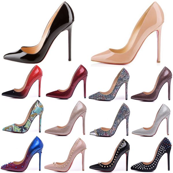 fashion luxury designer women dress shoes red bottoms high heels 12cm so kate pink black pointed toe patent leather brand with studded spike
fashion luxury designer women dress shoes red bottoms high heels 12cm so kate pink black pointed toe patent leather brand with studded spike