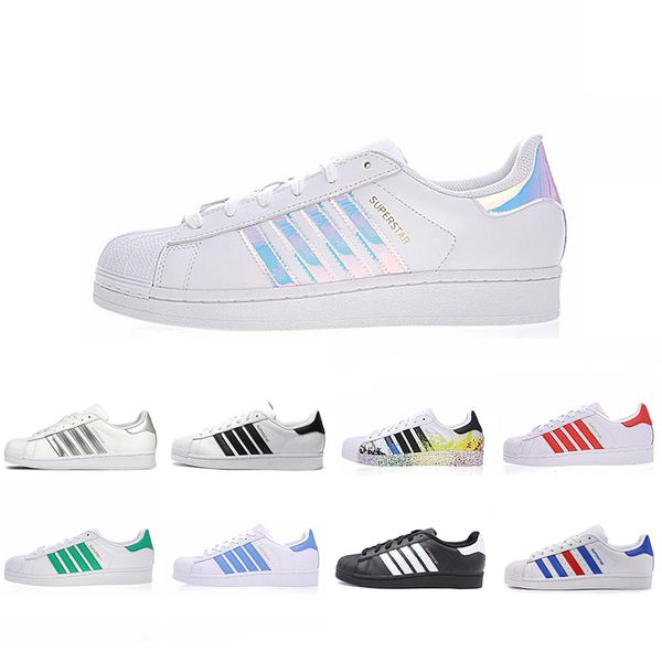 Cheaper New Super Star Running Shoes White Hologram Iridescent Junior Superstars 80s Pride Womens Mens Trainers Superstar Designer 36-44
Cheaper New Super Star Running Shoes White Hologram Iridescent Junior Superstars 80s Pride Womens Mens Trainers Superstar Designer 36-44