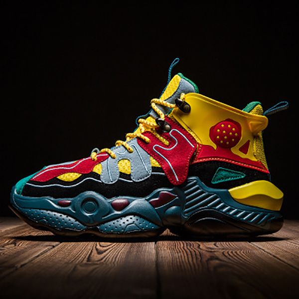 2019 new youth men's shoes color matching sports shoes men's high to help casual increased height, Black
2019 new youth men's shoes color matching sports shoes men's high to help casual increased height, Black