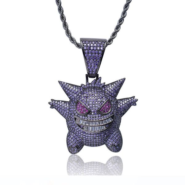 pet elves pendant necklace colour genghu cartoon zircon hip-hop necklace with purple insert, Silver
pet elves pendant necklace colour genghu cartoon zircon hip-hop necklace with purple insert, Silver