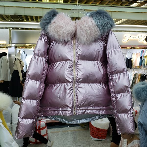 down cotton padded coat women 2019 new winter double side wear large fur collar bright face thickened parkas hooded loose jacket, Black
down cotton padded coat women 2019 new winter double side wear large fur collar bright face thickened parkas hooded loose jacket, Black
