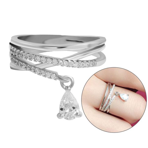 new exquisite zircon stone silver wedding engagement rings for women fashion double layer crossover water drop statement ring, Slivery;golden
new exquisite zircon stone silver wedding engagement rings for women fashion double layer crossover water drop statement ring, Slivery;golden