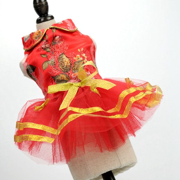 chinese style joyous good meaning silk brocad red dress dogs princess skirt with flower bow-knot patten size xs s m l durable p
chinese style joyous good meaning silk brocad red dress dogs princess skirt with flower bow-knot patten size xs s m l durable p