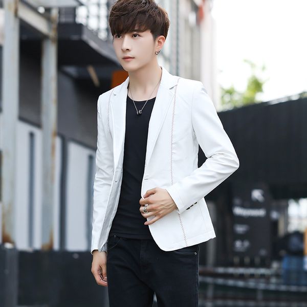 ho 2019 men's leather suits autumn pu machines car casual suits trendy personality, White;black
ho 2019 men's leather suits autumn pu machines car casual suits trendy personality, White;black