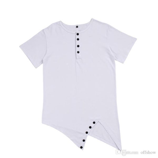 mens irregular tshirts summer solid short sleeved designer tees, White;black