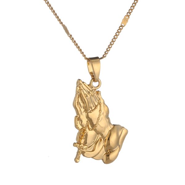 trendy praying hands cross pendant necklace jesus gold color prayer crosses religious jewelry, Silver
trendy praying hands cross pendant necklace jesus gold color prayer crosses religious jewelry, Silver