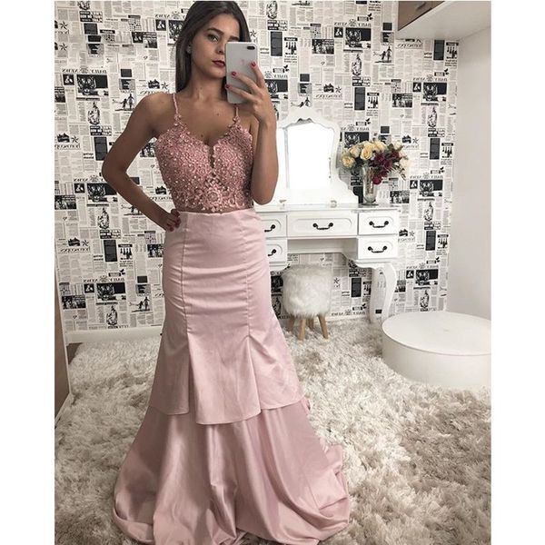 spaghetti straps sweetheart prom dresses long lace appliques beaded straight prom gowns tiers skirt graduation dresses, Black
spaghetti straps sweetheart prom dresses long lace appliques beaded straight prom gowns tiers skirt graduation dresses, Black