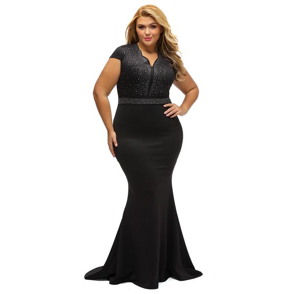 women plus size floor-length dress rhinestone scalloped v neck mermaid dress high waist maxi long elegant one-piece black, Black;gray
women plus size floor-length dress rhinestone scalloped v neck mermaid dress high waist maxi long elegant one-piece black, Black;gray
