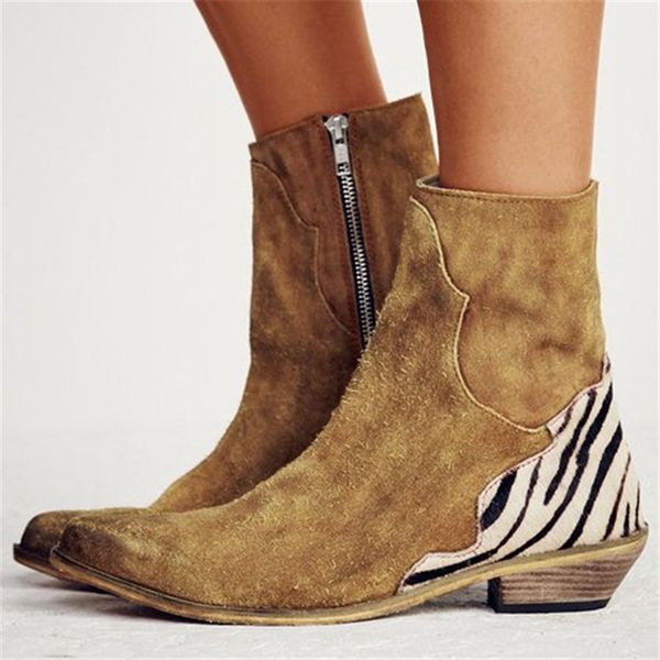 oeak women winter flock ankle boots flat square heel pointed toe boots zebra pattern women ankle zebra zip lady, Black
oeak women winter flock ankle boots flat square heel pointed toe boots zebra pattern women ankle zebra zip lady, Black