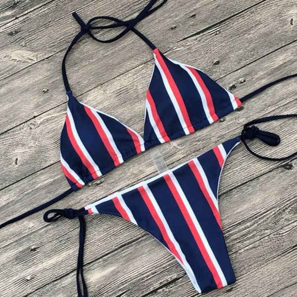 swimwear stripe double-sided halter neck bikini push-up padded bra swimwear triangle swimsuit
swimwear stripe double-sided halter neck bikini push-up padded bra swimwear triangle swimsuit
