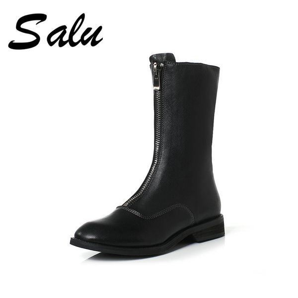 salu 2019 genuine leather mid calf boots women shoes black round toe low heels boots hademade short black
salu 2019 genuine leather mid calf boots women shoes black round toe low heels boots hademade short black