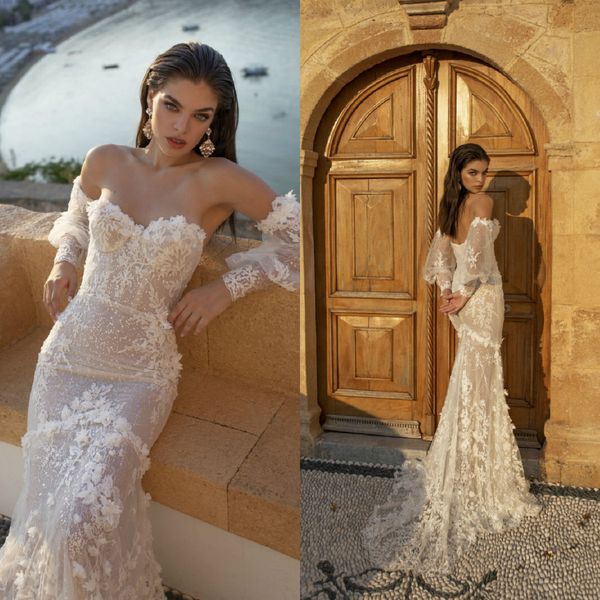 lian rokman 2020 mermaid wedding dresses with detachable long sleeve appliqued lace bridal gowns sweep train modest robe de mariée, White
lian rokman 2020 mermaid wedding dresses with detachable long sleeve appliqued lace bridal gowns sweep train modest robe de mariée, White