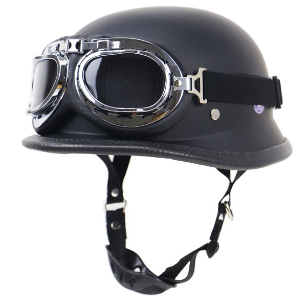 lightweight retro motorbike helmet dot approved german style motorcycle helmet with glasses mat black and glossy black available
lightweight retro motorbike helmet dot approved german style motorcycle helmet with glasses mat black and glossy black available
