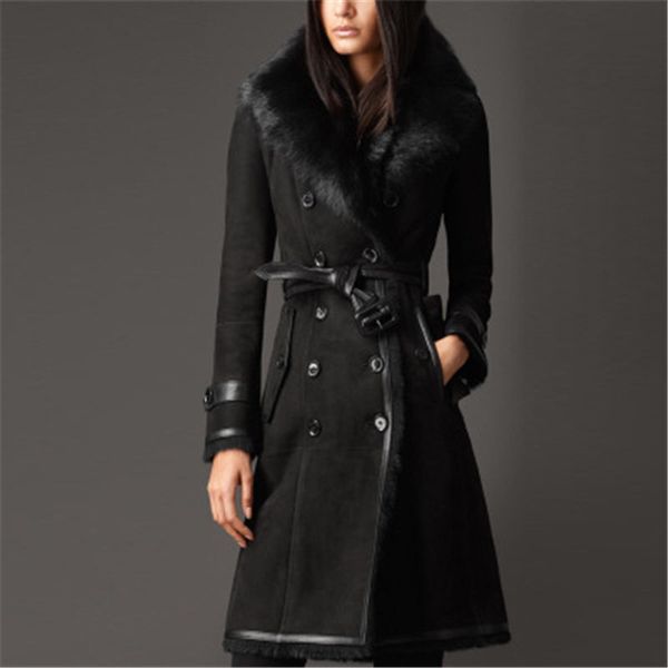 2019 new winter women real fur jacket long sashes wool double-faced fur coat vintage warm slim belt outerwear cacaso k04, Black
2019 new winter women real fur jacket long sashes wool double-faced fur coat vintage warm slim belt outerwear cacaso k04, Black