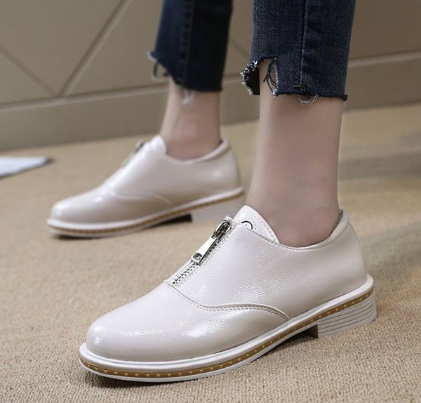 new arrival breathable spring fashion soft leather round head women casual flats ladies side zipper shoe, Black
new arrival breathable spring fashion soft leather round head women casual flats ladies side zipper shoe, Black