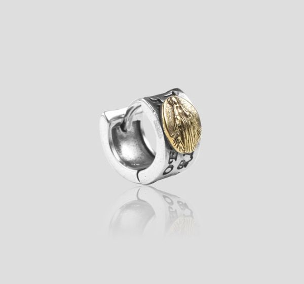 925 sterling silver biker catholic mary huggie hoop single earring jewelry a1047, Golden;silver
925 sterling silver biker catholic mary huggie hoop single earring jewelry a1047, Golden;silver