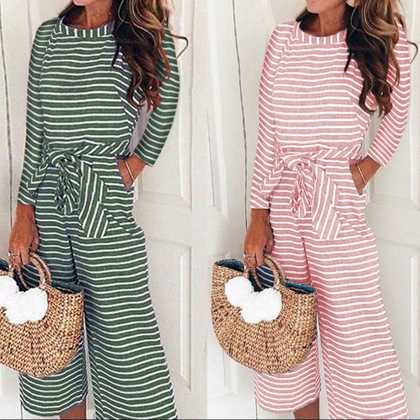long sleeve striped jumpsuit women summer one piece wide leg long playsuit elegant office party rompers overall streetwear, Black;white
long sleeve striped jumpsuit women summer one piece wide leg long playsuit elegant office party rompers overall streetwear, Black;white