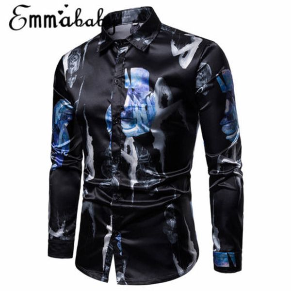 men's shirts slim fit long sleeve formal v-neck fashion shirt print black new casual tee business formal shirts, White;black
men's shirts slim fit long sleeve formal v-neck fashion shirt print black new casual tee business formal shirts, White;black