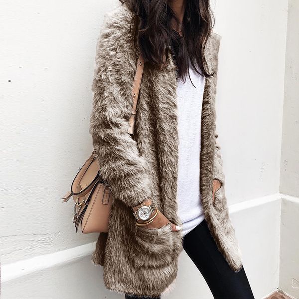 wenyujh furry fur coat women fluffy warm long sleeve female outwear autumn winter coat jacket women collarless overcoat cardigan, Black
wenyujh furry fur coat women fluffy warm long sleeve female outwear autumn winter coat jacket women collarless overcoat cardigan, Black