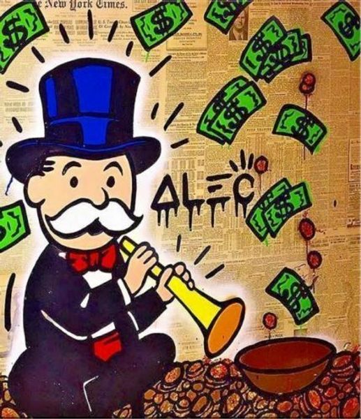 

alec monopoly oil painting on canvas graffiti art wall decor money snake handcrafts /hd print wall art picture 191024