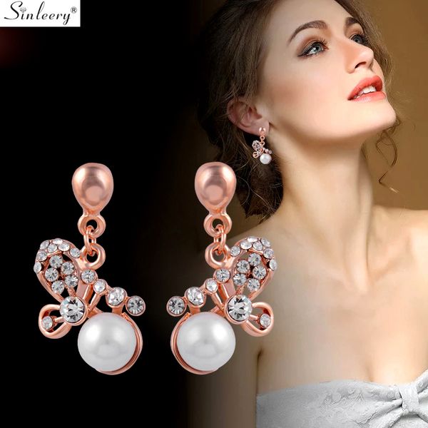 sinleery elegant white pearl butterfly drop earrings rose gold color tiny zirconia wedding earrings for women jewelry es436 ssd, Silver
sinleery elegant white pearl butterfly drop earrings rose gold color tiny zirconia wedding earrings for women jewelry es436 ssd, Silver