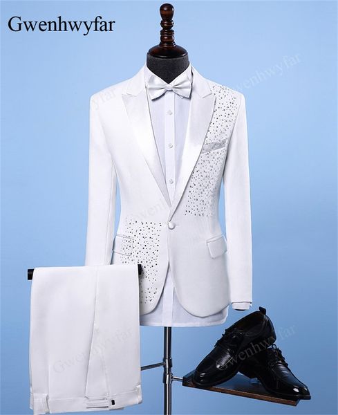 gwenhwyfar jacket+pants fashion men suits blazers slim fit white crystal male singer dj wedding casual suit tuxedo luxury suits, White;black
gwenhwyfar jacket+pants fashion men suits blazers slim fit white crystal male singer dj wedding casual suit tuxedo luxury suits, White;black