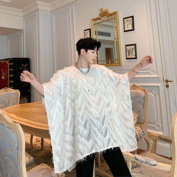men oversize translucent bat short sleeve feather loose casual punk gothic t shirt male streetwear hip hop tshirts tees shirts, White;black
men oversize translucent bat short sleeve feather loose casual punk gothic t shirt male streetwear hip hop tshirts tees shirts, White;black