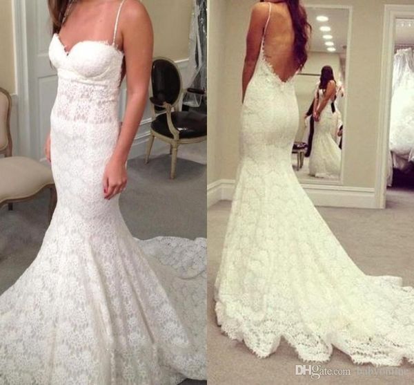 new full lace mermaid wedding dresses 2019 open back spaghetti straps long wedding dress bridal gowns vestidos custom made, White
new full lace mermaid wedding dresses 2019 open back spaghetti straps long wedding dress bridal gowns vestidos custom made, White