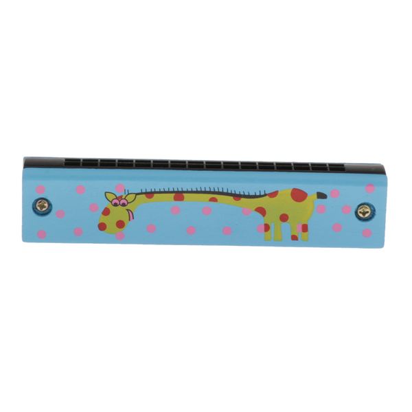 children wooden cartoon harmonicas double-row 16-hole music toy giraffe