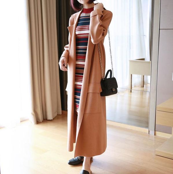 2018 new fashion temperament knit cardigan solid color loose long sweater coat fff8316, White;black
2018 new fashion temperament knit cardigan solid color loose long sweater coat fff8316, White;black