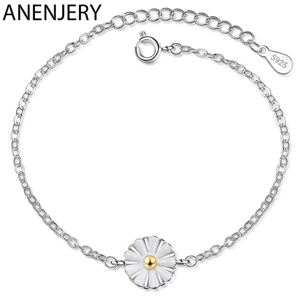 anenjery exquisite daisy flower bracelet 925 sterling silver link chain adjustable bracelets for birthday gift jewelry s-b271, Black
anenjery exquisite daisy flower bracelet 925 sterling silver link chain adjustable bracelets for birthday gift jewelry s-b271, Black