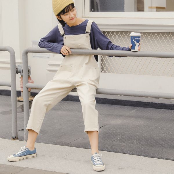a baitie light coloured loose jean strap pants women early spring ankle-length pants elastic waist high softener, Blue
a baitie light coloured loose jean strap pants women early spring ankle-length pants elastic waist high softener, Blue