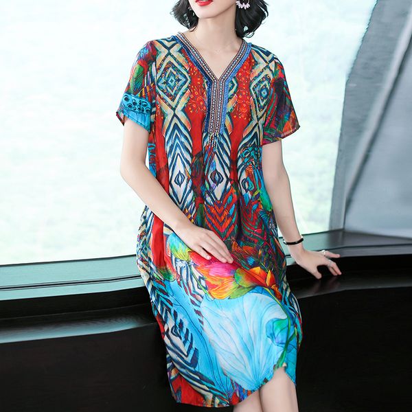3xl plus size elegant imitate real silk dresses 2018 summer new women fashion summer loose dresses sweet print dress vestidos, Black;gray
3xl plus size elegant imitate real silk dresses 2018 summer new women fashion summer loose dresses sweet print dress vestidos, Black;gray
