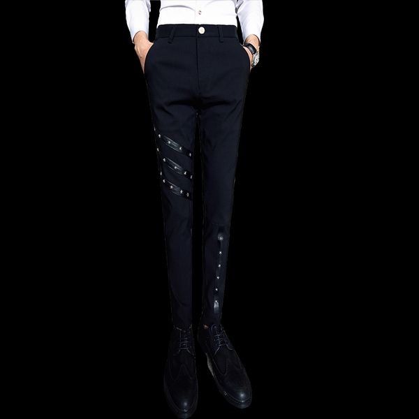 idopy men hip hop jeans stars studded faux leather patchwork slim fit night club punk black cotton black dress pants trousers, Blue
idopy men hip hop jeans stars studded faux leather patchwork slim fit night club punk black cotton black dress pants trousers, Blue