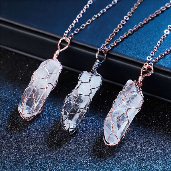 fashion handmade vintage natural clear quartz druzy stone pendant necklaces for women copper wire wrapped pendant necklaces 2019, Silver
fashion handmade vintage natural clear quartz druzy stone pendant necklaces for women copper wire wrapped pendant necklaces 2019, Silver