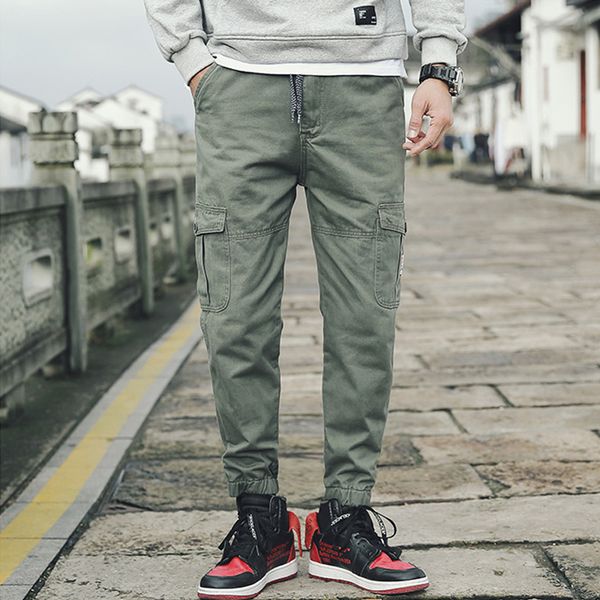 men sweatpants 100% cotton pocket decoration hip hop pants men fashion casual beam foot jogger streetwear cargo pants male k994, Black
men sweatpants 100% cotton pocket decoration hip hop pants men fashion casual beam foot jogger streetwear cargo pants male k994, Black