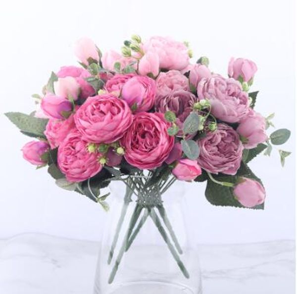 30cm rose pink silk peony artificial flowers bouquet 5 big head and 4 bud fake flowers for home wedding decoration indoor
30cm rose pink silk peony artificial flowers bouquet 5 big head and 4 bud fake flowers for home wedding decoration indoor