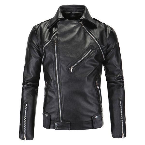 turn-down collar men faux leather jacket moto biker winter jacket autumn motorcycle pu leather coat, Black
turn-down collar men faux leather jacket moto biker winter jacket autumn motorcycle pu leather coat, Black