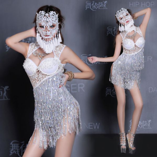 dance club bar ds costume fringe singer dj service club dance clothing latin tassels dress, Black;red
dance club bar ds costume fringe singer dj service club dance clothing latin tassels dress, Black;red