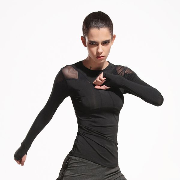 running shirt black color mesh splice long sleeves yoga wear pullover fast dry fitness t shirt clothes of women 28sya e19, White;red
running shirt black color mesh splice long sleeves yoga wear pullover fast dry fitness t shirt clothes of women 28sya e19, White;red