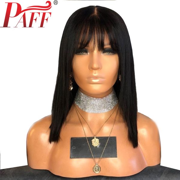 paff short bob glueless lace front human hair wigs natural color with bangs brazilian remy hair wigs pre plucked, Black;brown
paff short bob glueless lace front human hair wigs natural color with bangs brazilian remy hair wigs pre plucked, Black;brown