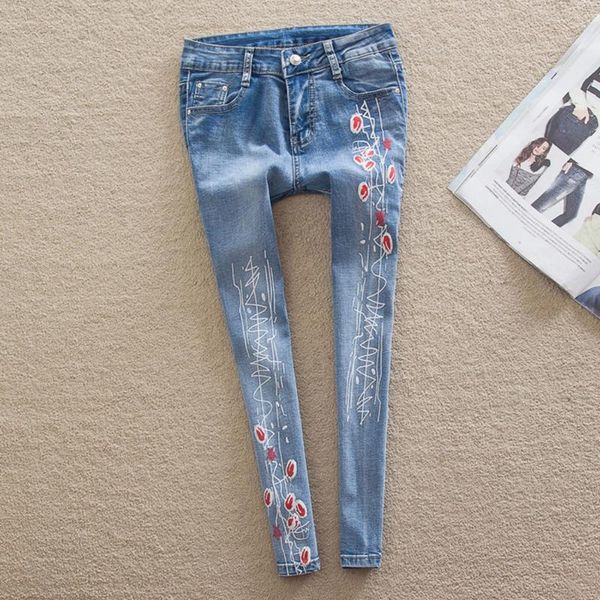 plus size jeans women painted stretch pencil ninth pants cowboy capris ankle length denim trousers casual cropped jeans, Blue
plus size jeans women painted stretch pencil ninth pants cowboy capris ankle length denim trousers casual cropped jeans, Blue