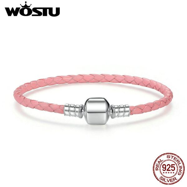 new fashion 100% 925 sterling silver & genuine leather pink chain charm fit bracelet for women original jewelry xchs908, Golden;silver
new fashion 100% 925 sterling silver & genuine leather pink chain charm fit bracelet for women original jewelry xchs908, Golden;silver
